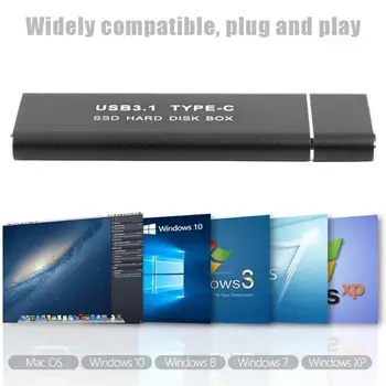 USB3.1/3.0 Tipa C, M. 2 NGFF Prenosni SSD HDD Zunanji Trdi Disk, Napajalnik Trdi Disk, v Primeru, Ohišje aluminij zlitine