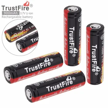 TrustFire 4pcs 3,7 V 900mAh Visoka Zmogljivost 14500 Li-ionska Baterija za Polnjenje z Zaščiteno PCB za LED Svetilke / Žarometi