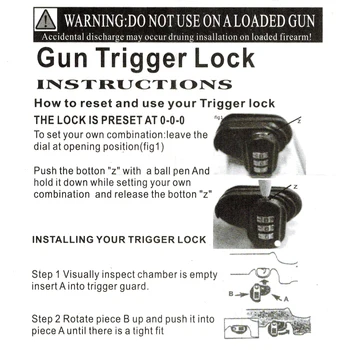 3 Kos/Paket Univerzalna Pištola Pištola Puška Sprožila Zaščito Varnostna Ključavnica s Kombinacijo Kode ali Tipke za Izbiro Black Lov