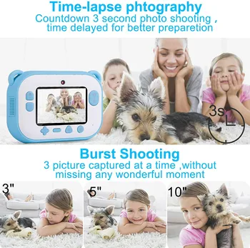 Otroci Fotoaparat 1080 HP Instant Termalni Tiskalnik, Kamera, Wifi LED Bliskavico za 2,4 palčni Zaslon IPS Otrok Darilo DIY Nalepke Papirja za Tiskanje