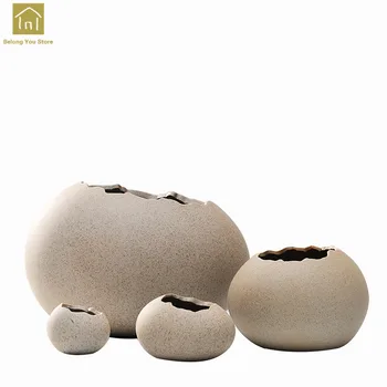 Jajce Keramične Vaze Porcelanaste Vaze, Cvetlični Arrangment Okraski Notranje zadeve Home Decor Srčkan Vaza Cvetlični lonček Dekoracijo Vrta QAB096