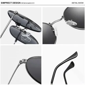 SIMPRECT Polarizirana sončna Očala Ženske 2021 Luksuzne blagovne Znamke Okrogla sončna Očala Moški Modni Letnik Kovinski Ogledalo, Voznik Odtenkih Za Ženske