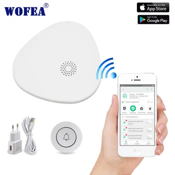 Wofea wifi zvonec Eden Ključnih Sili SOS Gumb sistemu, telefon sporočila, storitev pritisni in