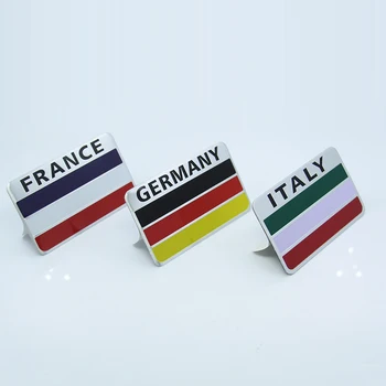 Aluminij Označevanje Emblem Avto Styling Nemčija Anglija Italija Francija ZDA Zastavo Značko Nalepke za BMW M Benz AMG VW R Audi Gecko TRD