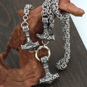 Nordijska viking 3 Thor kladivo Mjolnir Norse - ročno verigo z vrečko darilo