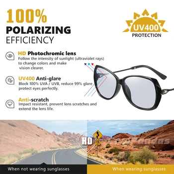 Moda Photochromic Polarizirana sončna očala ženske 2020 Zatemnjena Očala Proti bleščanju Vožnjo sončna Očala zonnebril gafas de sol mujer
