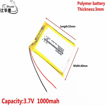 Liter energijo baterije Dobro Qulity 3,7 V,1000mAH 304055 Polimer litij-ionska / Litij-ionska baterija za tablični računalnik BANKE,GPS,mp3,mp4