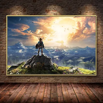Igra Plakat Dekoracijo Slikarstva Legend of Zelda: Dih Divje Platno, Slikarstvo, Umetnost Plakata Za Otroke, Soba brez okvirja