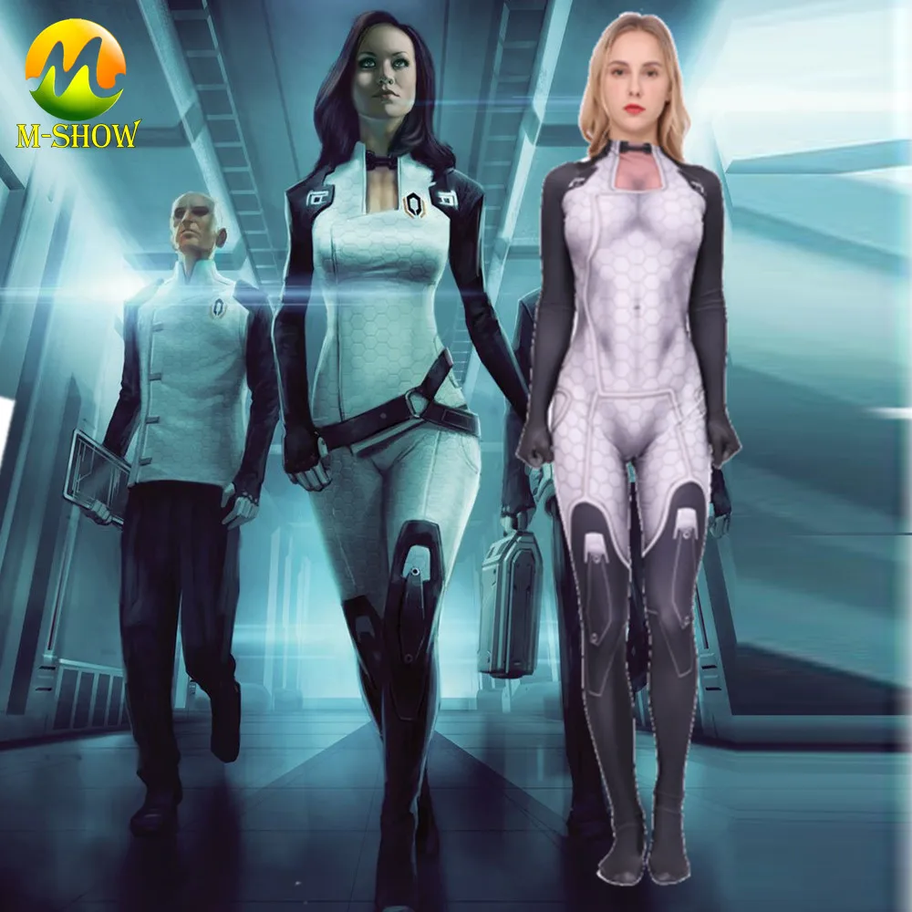 Igra Mass Effect 3, Miranda Lawson Cosplay Kostum Bodysuits Jumpsuit Halloween Zentai Obleko za Ženske in Otroci