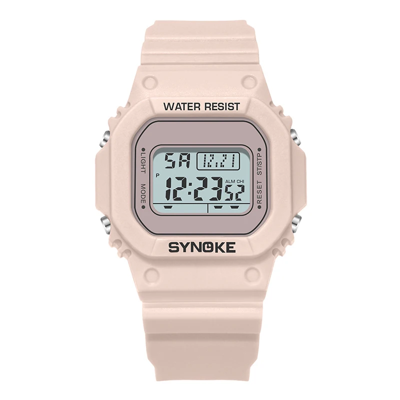SYNOKE 9 Bele Barve Prozorno Unisex Watch PU Trak Koledar Budilka Japonska Baterije, Ure Digitalne LED Watch Darilo