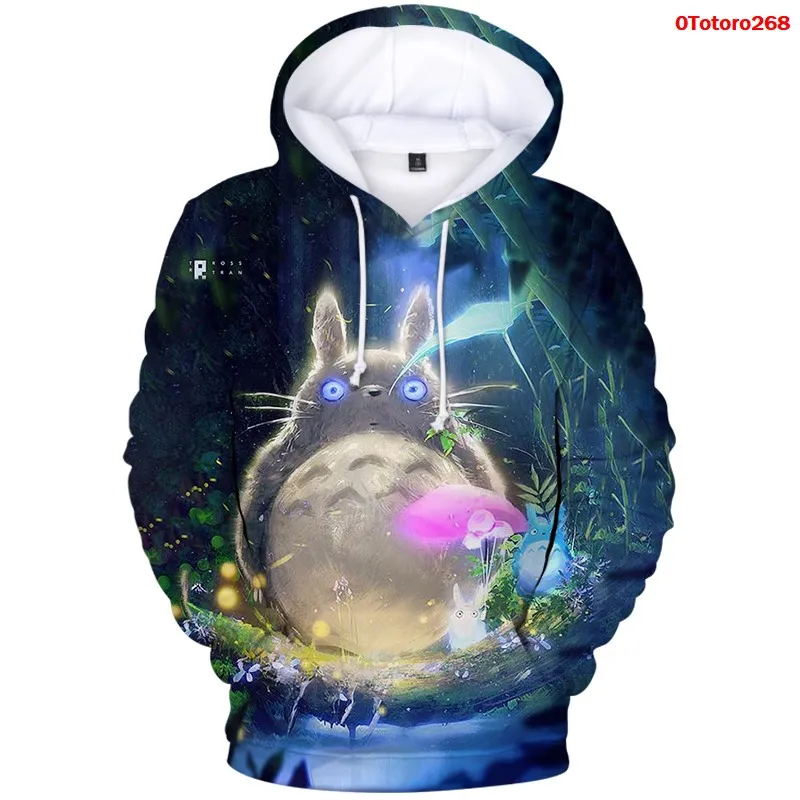 Japonski Anime Totoro Hoodie Modni pulover s kapuco Moški Ženske Majica Kawaii 3d Tisk Oblačil Harajuku Totoro Hoodies Unisex Priložnostne