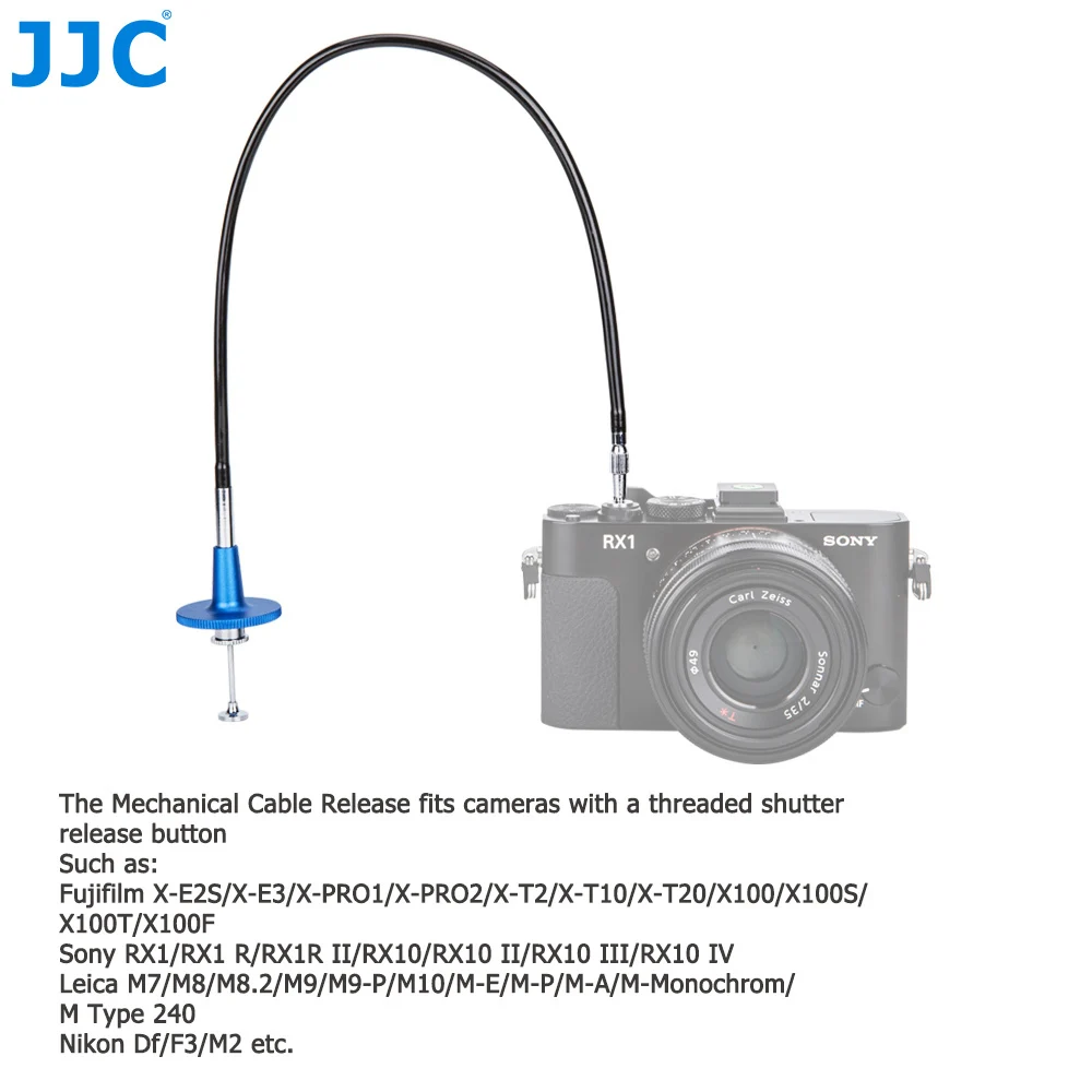 JJC Mehanske Sprostitev Zaklopa Kabel, Daljinski upravljalnik Kabel za Sony DSC-RX1R II RX10 IV III Lecia M10 M8 M9 Nikon Df F3 Fuji XT2