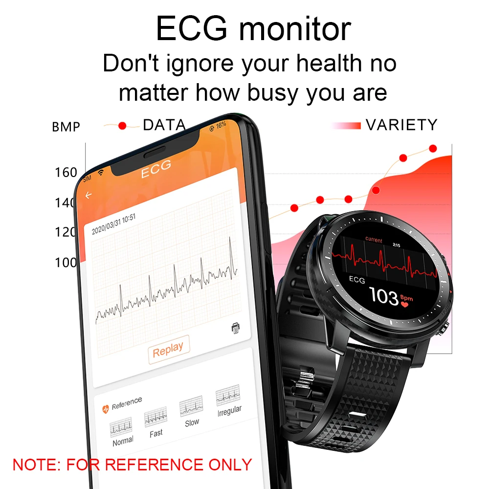 LIGE Novo IP68 Vodotesen Pametno Gledati Moške EKG Srčni utrip, Krvni Tlak Monitor LED Svetilka Športna Fitnes Tracker smartwatch