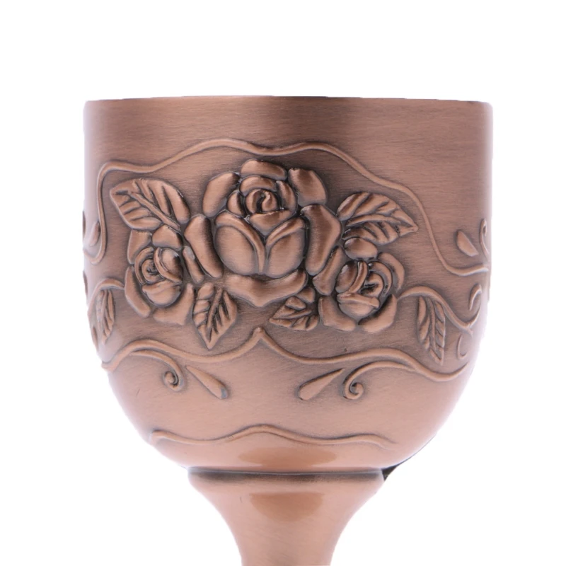 Vintage Ročno Vino Pokal Bakrorez Cvetlični Vzorec Majhen Alkoholnih Pijač Ognjeni