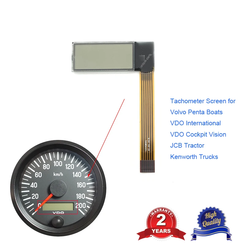 VDO Tahometer LCD Zaslon za Kenworth Tovornjak JCB Volvo Penta Čoln Yanmar Morskih uro meter zaslon