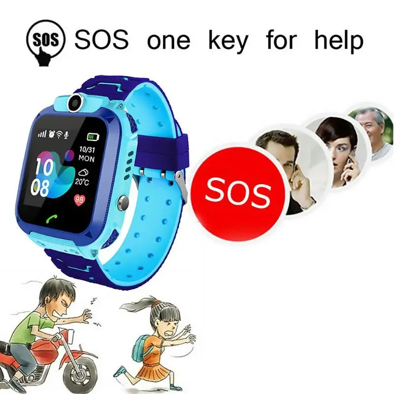 V12 Otroci je Pametno Gledati SOS Telefon Watch Smartwatch Za Otroke Nepremočljiva IP67 Otroci Darilo Za IOS Android Klicanje Klicanje Glasovni Klepet