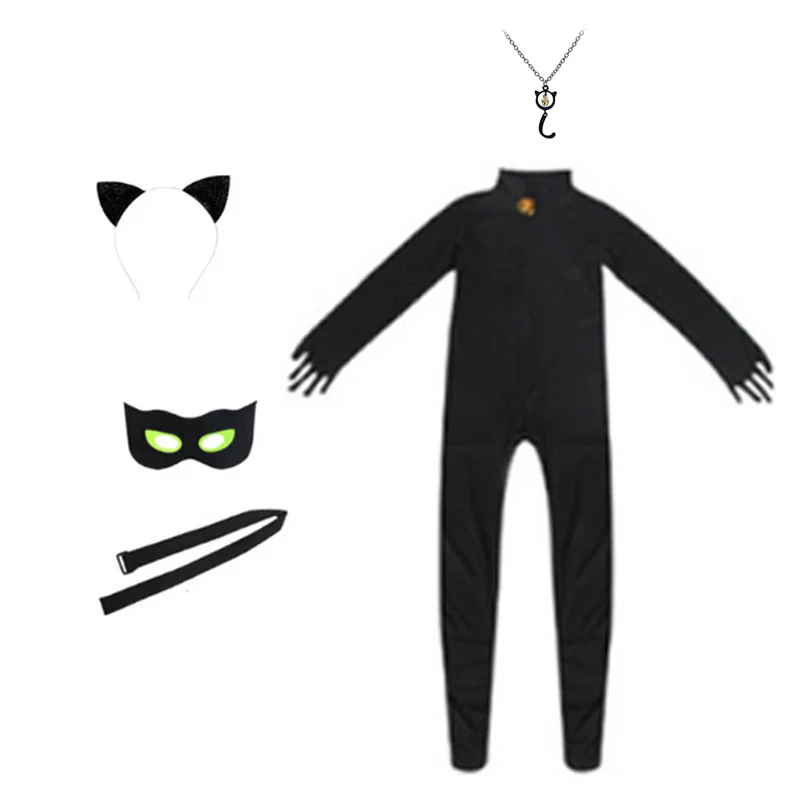Halloween Lady Cosplay Bug Masko Igrača Kostum Black Cat Noir Celoti Določa Kostum Ladybug Dekle Spandex Barve Stranka, Oblačila za Otroke