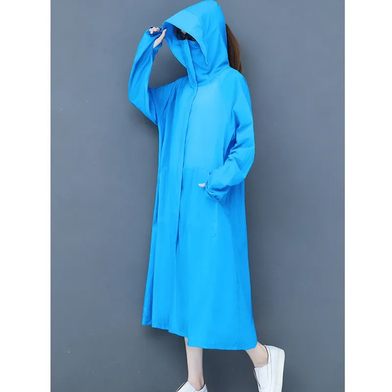 UHYTGF Ženska poletna jakna Dihanje Anti-UV tanko zaščito pred Soncem oblačila Hooded dolgo Windbreaker suknjič Ženska Plus velikost vrh 91