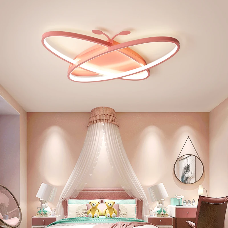 Sodobni LED Spalnica strop lestenci za Otroke je igrača soba Ustvarjalne osebnosti, modra, roza otroško sobo lestenec luči