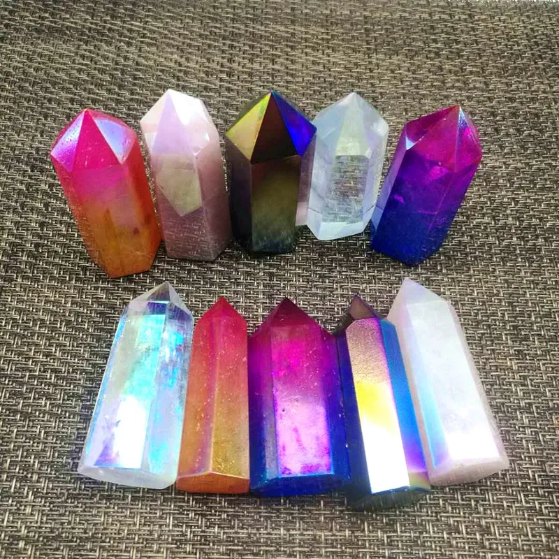 Aura quartz crystal palico točke cuarzos piedras naturales kamni, minerali knutselen cristal reiki healing sodobne dom dekor