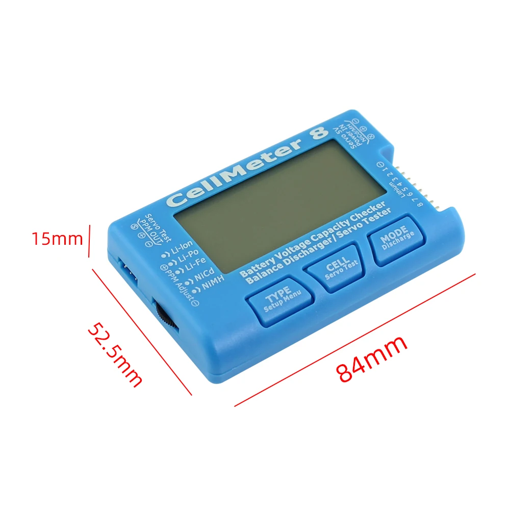 Čisto Nov RC CellMeter-8 1-8 Zmogljivost Baterije Napetost Checker Meter LiPo Li-lon baterij NiMH CellMeter 8 Visoke Kakovosti na Debelo