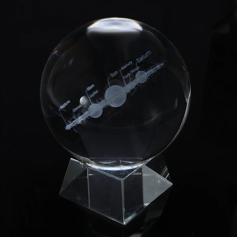100mm K9 3D Kristalno Kroglo Solarni Sistem Kristalno Kroglo Mini Laserski Doma Dekor Steklo Svetu Namizni Okras Darilo Fotografija