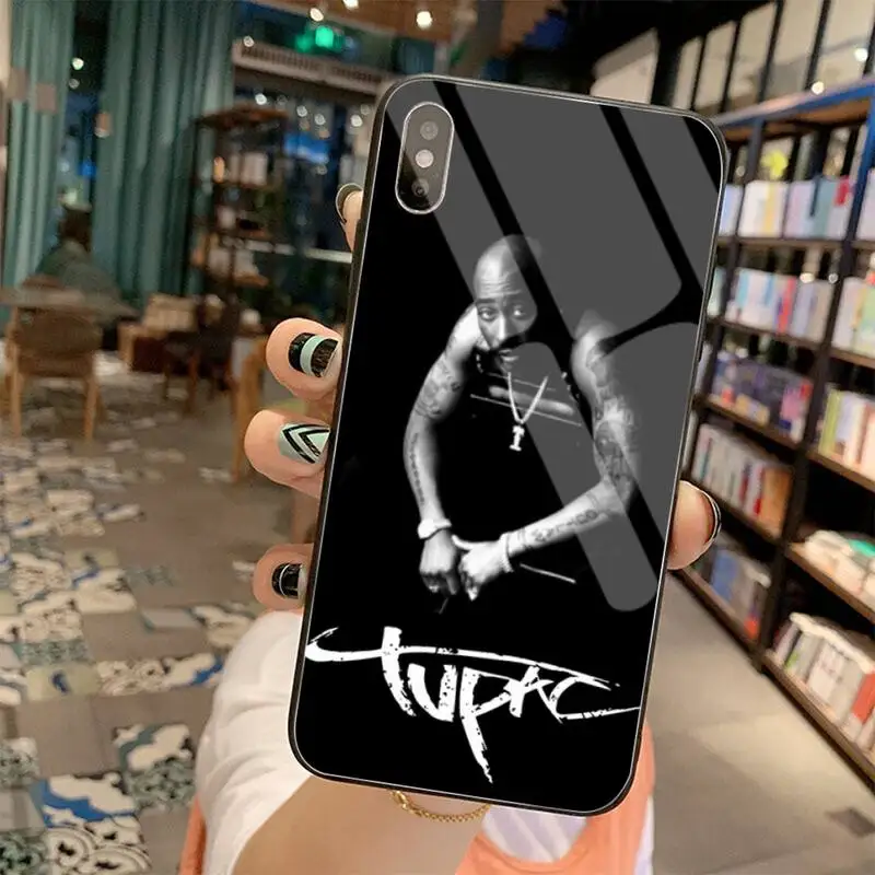 YJZFDYRM 2Pac Tupac Amaru Shakur Telefon Primeru Kaljeno Steklo Za iPhone 11 XR Pro XS MAX 8 X 7 6S 6 Plus SE 2020 primeru