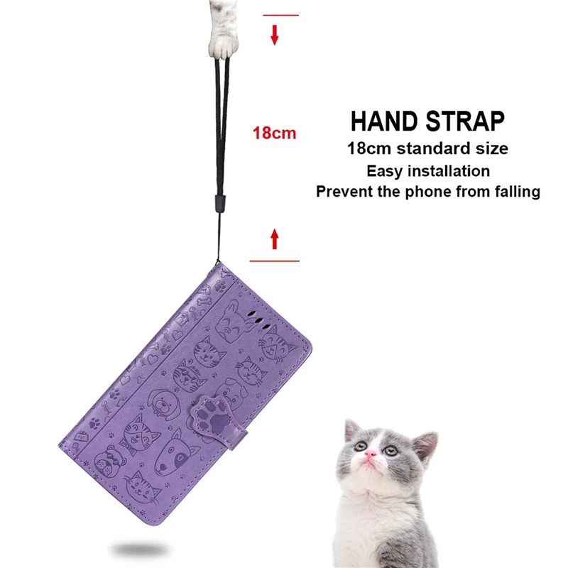 Cat & Dog Vzorec Primeru Telefon Za Redmi Opomba 9 Filp Denarnica Usnjena torbica Za Redmi Opomba 9 Primeru Za Redmi Opomba 9 10X 4G Kritje Knjiga