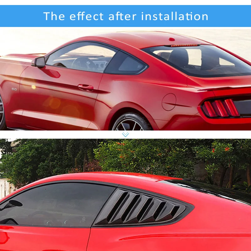 LENTAI Zadnje Okno Strani Vent Auto Dodatki iz Ogljikovih Vlaken izstopu Zraka Zunanje Nalepke Avto Styling Za Ford Mustang-2017
