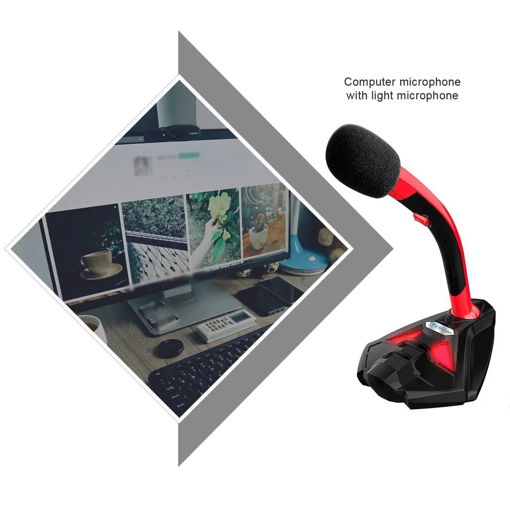 Mini Gaming Računalnik Mikrofon Z Držalom Za Telefon Strokovno Karaoke Audio Studio Mikrofon Za Računalnik Prenosnik