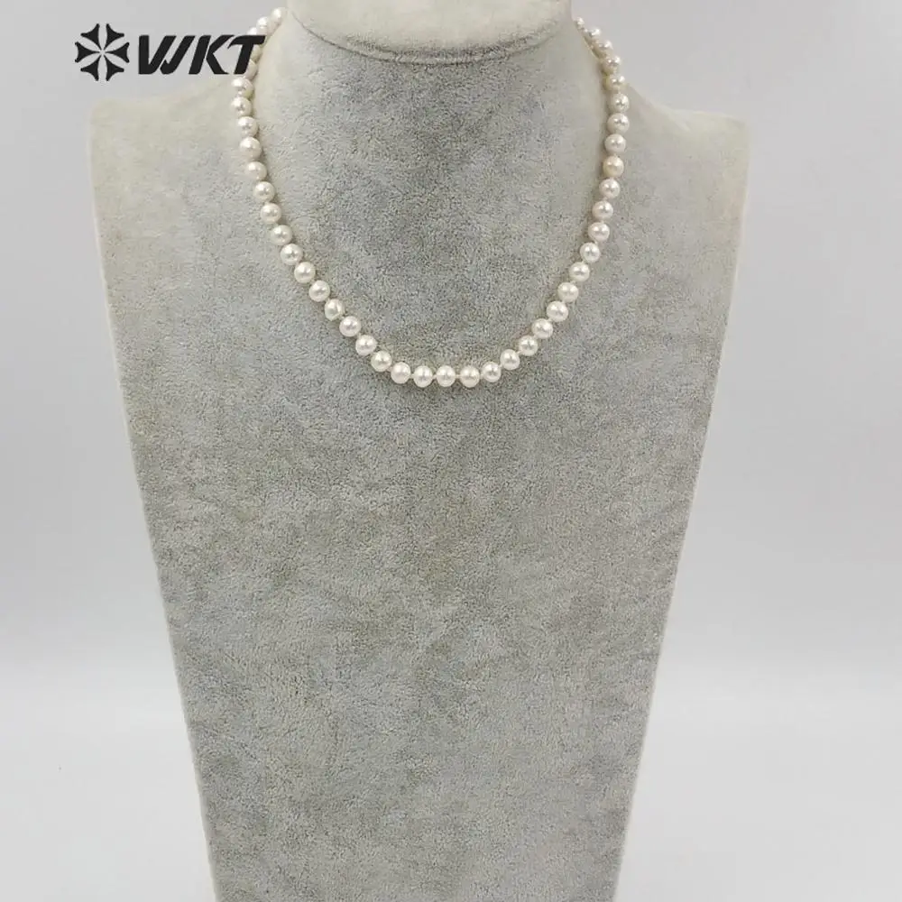 WT-JN112 Neverjetno moda 6 mm nezakonitih biserna ogrlica, 14 cm dolg sladkovodnih biserov vozlane choker ogrlica za ženske choker necklac