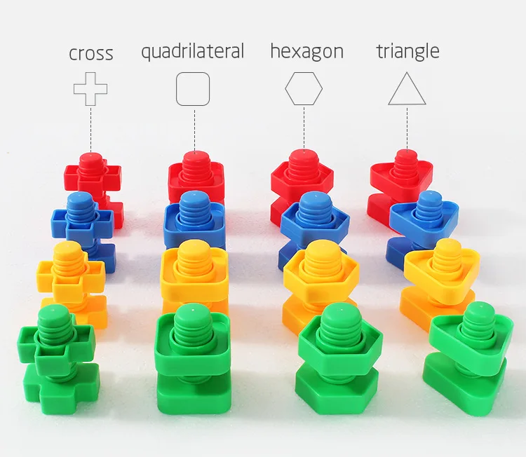8PCS Vijak gradniki Matica Obliko Tekmo Puzzle Igrače Za Otroke, Malčke Montessori Obliko, Barvo Prepoznati Izobraževalne Igrače