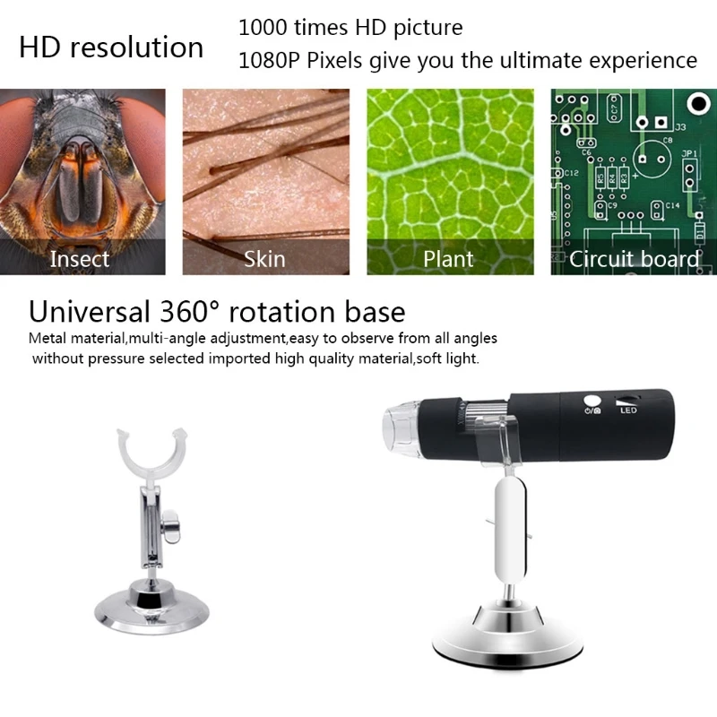 OOTDTY 1080P WIFI Digitalni 1000x Mikroskopom Lupo Kamera za Android, ios (iPhone, iPad