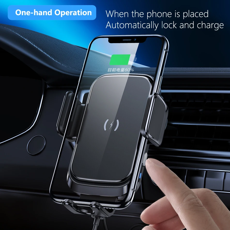 15W Avto Qi Brezžični Polnilnik Telefona Stander Infrardeči Senzor Samodejno Vpetje Za iPhone Xs Huawei xiaomi Avto Nosilec za Telefon