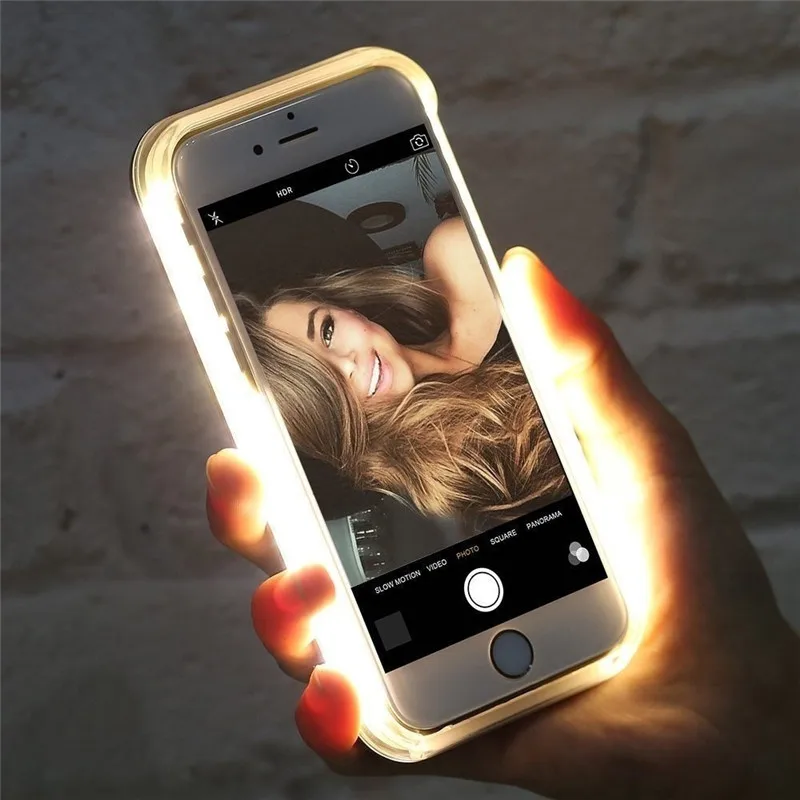 Zanimivo Sijaj Primeru Telefon Za iPhone 11 X XS XR 8 Plus Photo Fill Light za iPhone 6 6s 7 7plus Selfie za iphone Pro MAX 12