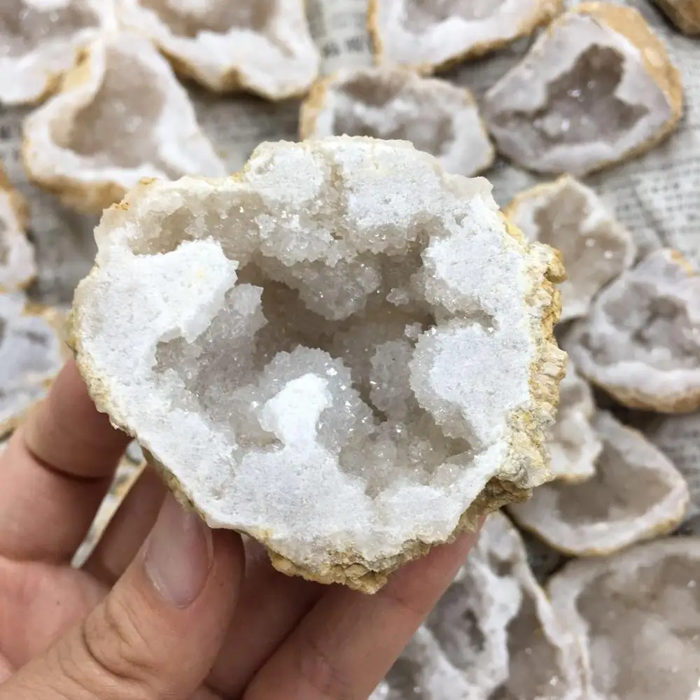 Naravno bela Agate Geode Rezina Quartz Crystal Grozdov Mineralov Reiki Healing Kristalno Doma Dekoracijo