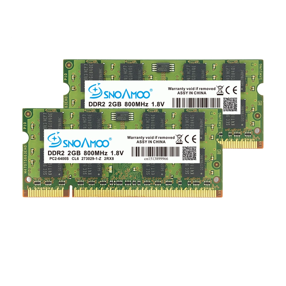 SNOAMOO Laptop Ram DDR2 2x2GB 667MHz PC2-5300S CL5 800MHz PC2-6400S CL6 S0 DIMM 1G Prenosni Pomnilnik Doživljenjska Garancija