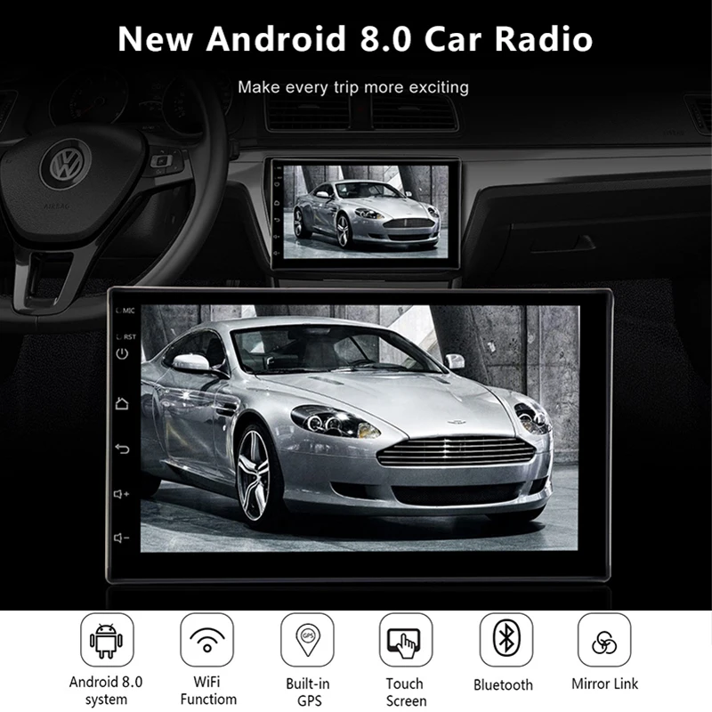 2 Din avtoradio, GPS, Android 8.0 Univerzalno Multimedijski Predvajalnik Videa 7