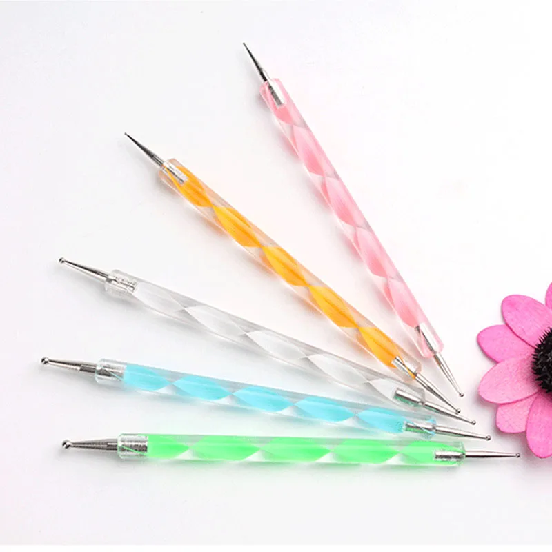 Nail Art Dotting Pen Tool nastavite Barve Manikura komplet UV lak Slikarstvo, Risba 5pcs Nail Art otroški Nasvet Pika HIAISB