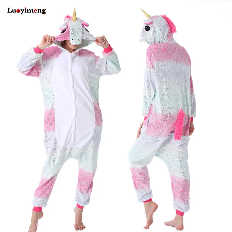 Stitch Onesie Odrasle Živali Pižamo Flanela Panda Pižame Za Ženske Samorog Spavaćica Unicornio Sleepwear Kigurumi Pajama Kombinezon