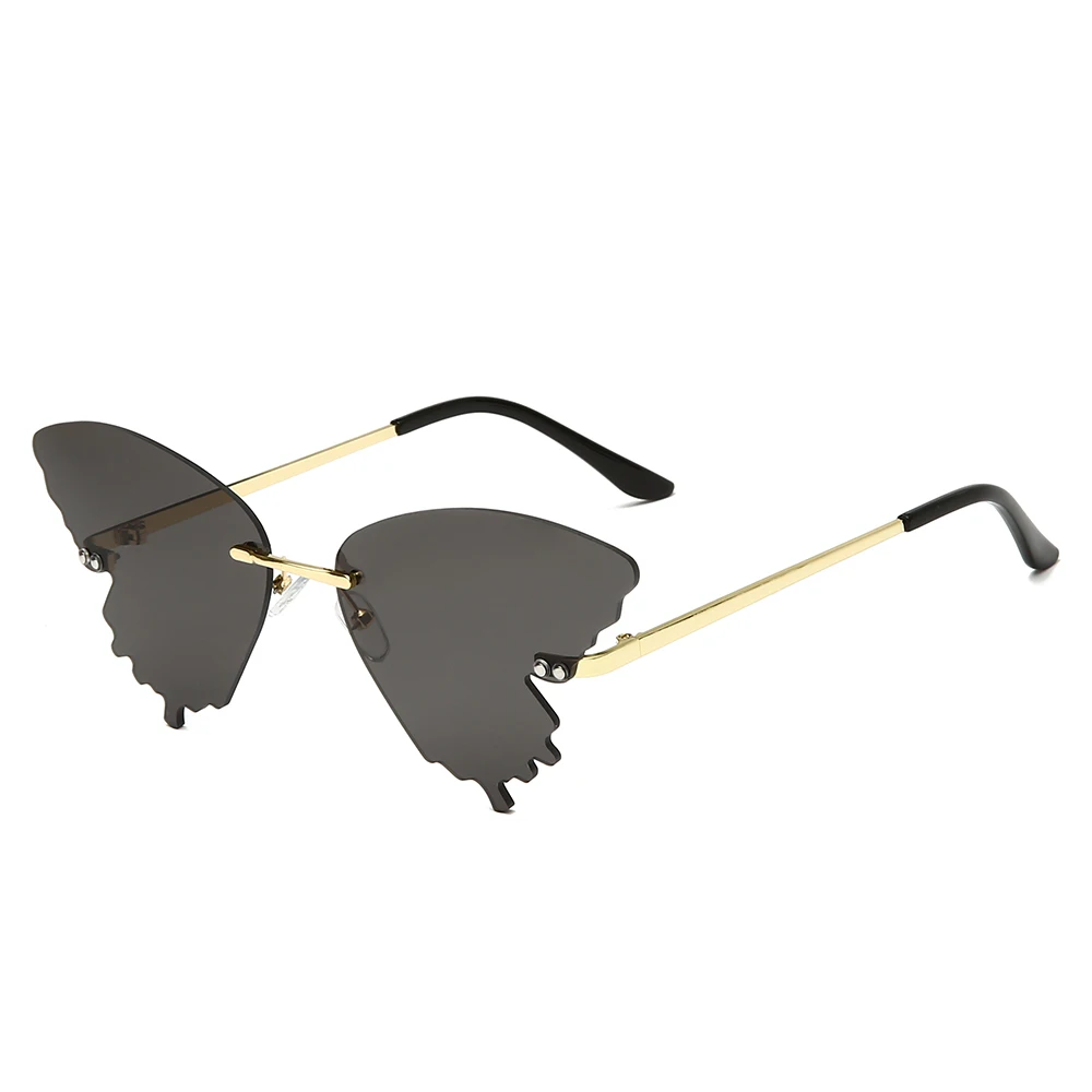 Blagovne znamke Modno Oblikovanje Mačka Oči, sončna Očala Ženske Rimless Kovinska sončna očala Ogledalo Sunglass UV400 Odtenki Očala Oculos de sol