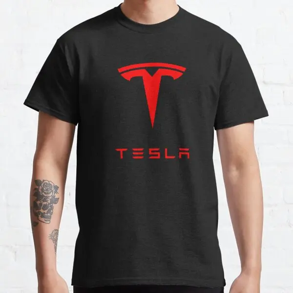 Tesla Rdeče moška T-shirt cottonT-shirt ulica slog natisnjeni moški majica s kratkimi rokavi priložnostne kratek rokav Za Moške