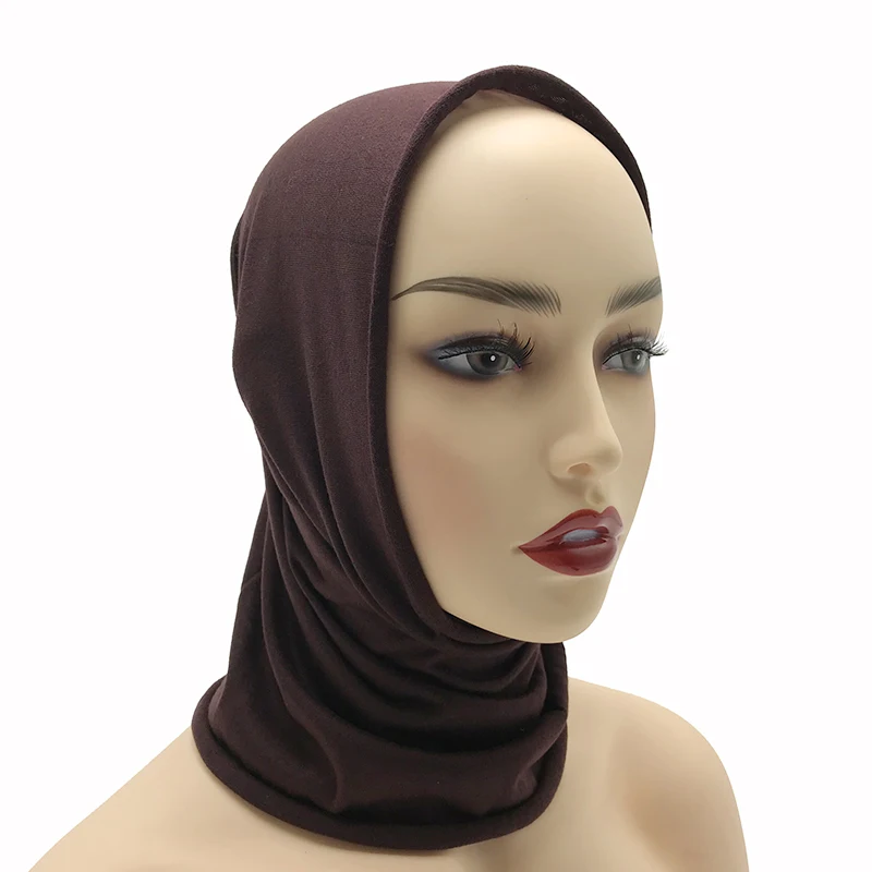 1PCS Mehko in udobno Muslimanskih notranje viskoze Headscarf Ženske Hidžab Stretch Elastična Underscarf Islamske notranje Kape cev šal