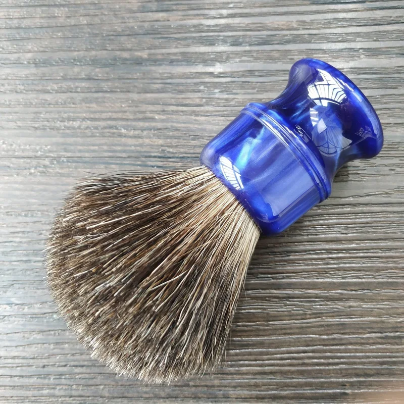 Dscosmetic 26 mm black jazbec lase vozlov britje krtačo ocean blue ročaj