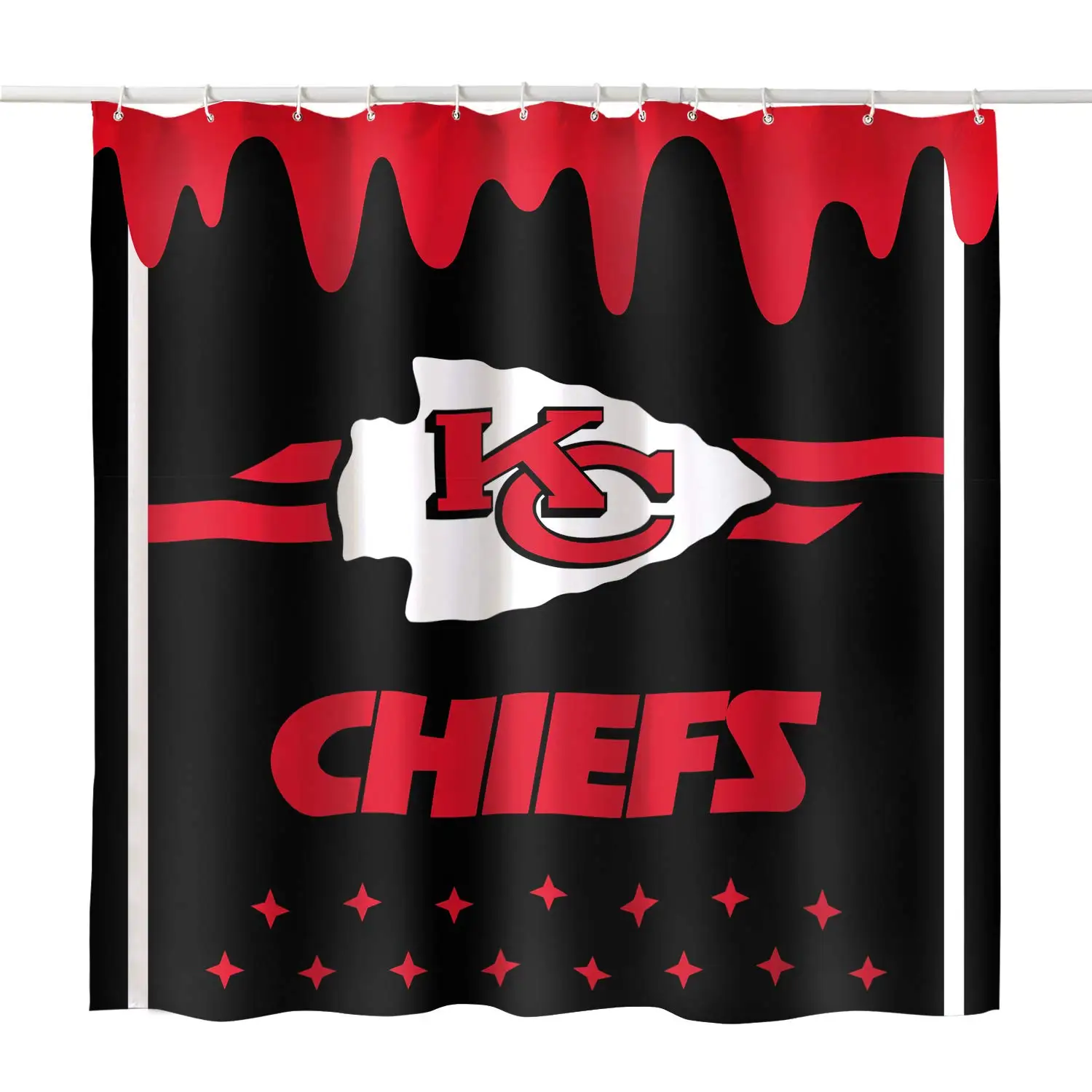 Dekorativne Kopel Design Ekipa Tuš Zavesa Nepremočljiva Tkanina 70 x 70 Cm (Kansas City Chiefs)