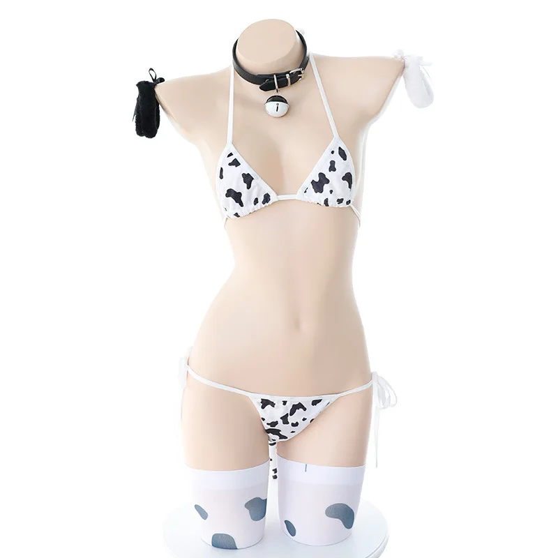 Erotično Japonski Perilo Anime Srčkan Krava Cosplay Kopalke Bikini Anime Dekleta Kopalke In Oblačila Bikini Modrc Nastavite Kawaii Obrabe