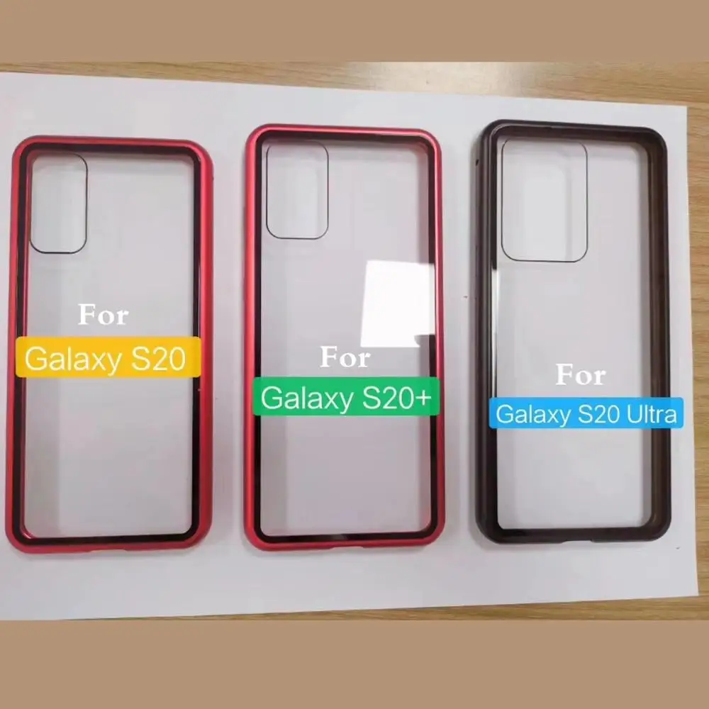 360 Magnetno Ohišje Za Samsung Galaxy S20 Ultra Opomba 20 Dvojno Kaljenega Stekla Pokrovček Za Samsung S20 fe S20Plus Pametni Telefon Primeru