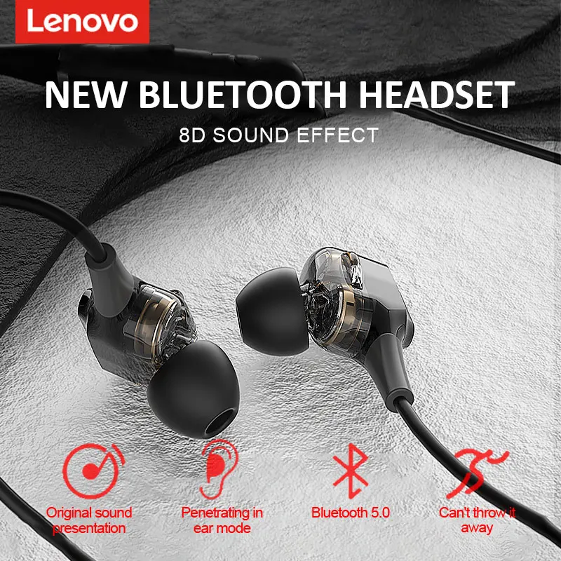 Original Lenovo QE66/XE66 V5.0 Brezžična tehnologija Bluetooth Neckband Slušalke Štirimi Zvočniki HI-fi Stereo Magnetno V uho Športne Slušalke