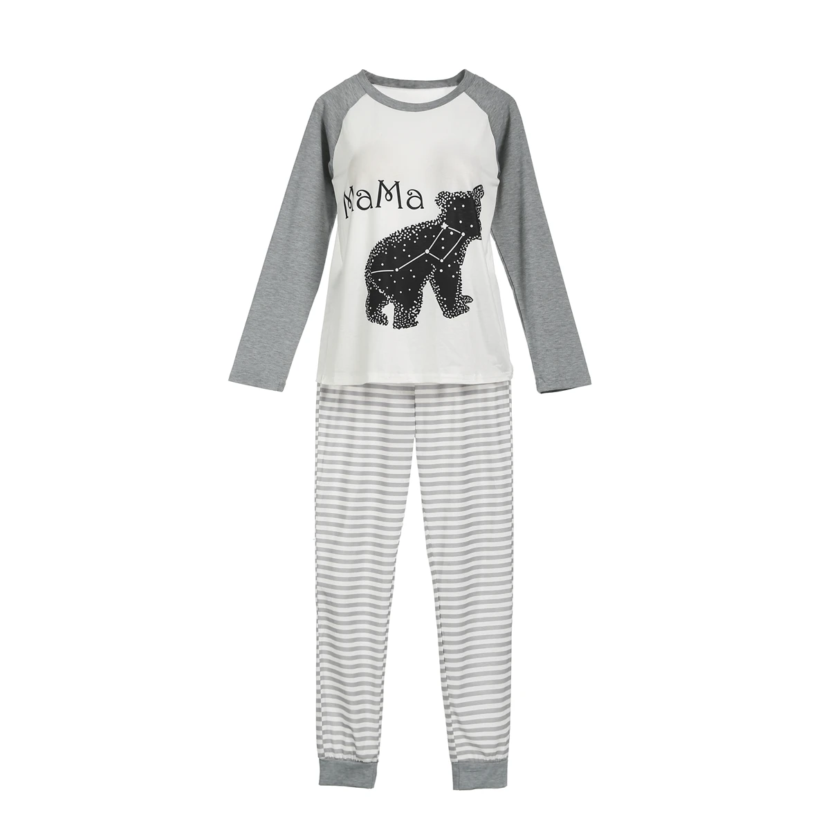 Emmababy Družino Ujemanje Dolg Rokav Trak Priložnostne Pajama Obleko Starš-Otrok Bombaž Sleepwear More