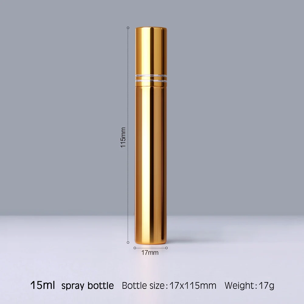 50 Kos/Veliko 15ml Prenosni UV Steklo ponovno napolniti Stekleničke Parfuma Z Dvojno črto Aluminija Razpršilo Spray Steklenice Vzorec Prazen Conta